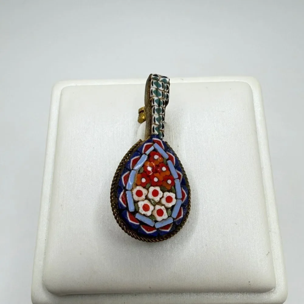 Vintage Stamped italy, glass Micro-mosaic 